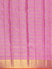 Pink Checked Woven Pure Kanchipuram Silk Saree With Zari Border