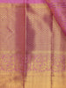 Pink Checked Woven Pure Kanchipuram Silk Saree With Zari Border