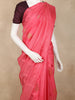 Pink Checked Zari Woven Pure Kanchipuram Silk Saree