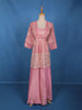 Pink Embroidered Design Silk Palazzo Suit