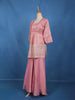 Pink Embroidered Design Silk Palazzo Suit