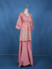 Pink Embroidered Design Silk Palazzo Suit