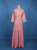 Pink Embroidered Design Silk Palazzo Suit