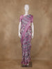 Pink Floral Abstract Design Semi Tissue Saree
