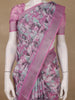 Pink Floral Abstract Design Semi Tissue Saree