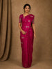 Pink Floral Butta Woven Design Semi Banarasi Silk Saree
