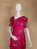 Pink Floral Butta Woven Design Semi Banarasi Silk Saree