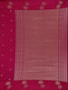 Pink Floral Butta Woven Design Semi Banarasi Silk Saree
