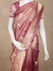 Pink Floral Butta Woven Tissue Saree with Designer Zari Border