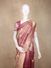 Pink Floral Butta Woven Tissue Saree with Designer Zari Border