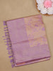 Pink Floral Design Art Silk Saree with Lavender Border