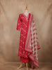 Pink Floral Design Cotton Salwar Suit with Dupatta