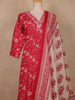 Pink Floral Design Cotton Salwar Suit with Dupatta
