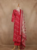 Pink Floral Design Cotton Salwar Suit with Dupatta
