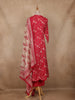 Pink Floral Design Cotton Salwar Suit with Dupatta