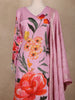 Pink Floral Design Printed Satin Salwar Suit