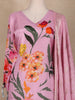 Pink Floral Design Printed Satin Salwar Suit