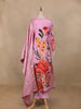 Pink Floral Design Printed Satin Salwar Suit