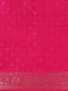 Pink Floral Design Semi Banarasi Saree
