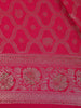 Pink Floral Design Semi Banarasi Saree
