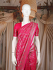 Pink Floral Design Semi Banarasi Saree