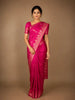 Pink Floral Designed Banarasi Silk Saree