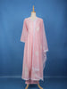 Pink Floral Embroidered Cotton Anarkali Salwar Suit With Dupatta