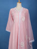 Pink Floral Embroidered Cotton Anarkali Salwar Suit With Dupatta