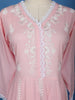 Pink Floral Embroidered Cotton Anarkali Salwar Suit With Dupatta