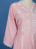 Pink Floral Embroidered Cotton Anarkali Salwar Suit With Dupatta