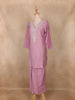 Lavender Floral Embroidered Cotton Co-ord Set