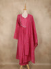 Pink Floral Embroidered Cotton Salwar Suit with Dupatta