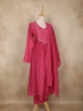 Pink Floral Embroidered Cotton Salwar Suit with Dupatta