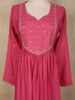 Pink Floral Embroidered Cotton Salwar Suit with Dupatta
