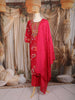 Pink Floral Embroidered Design Cotton Straight Cut Salwar Suit with Dupatta