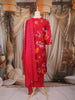 Pink Floral Embroidered Design Cotton Straight Cut Salwar Suit with Dupatta