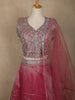 Pink Embroidered Design Net Lehenga