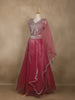 Pink Embroidered Design Net Lehenga