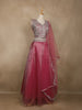 Pink Embroidered Design Net Lehenga