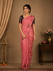 Pink Floral Embroidered Design Pure Cotton Saree