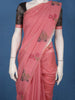 Pink Floral Embroidered Design Pure Cotton Saree
