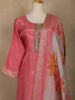 Pink Floral Embroidered Design Tissue Salwar Suit