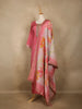 Pink Floral Embroidered Design Tissue Salwar Suit
