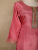 Pink Floral Embroidered Design Tissue Salwar Suit