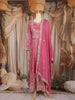 Pink Floral Embroidered Chiffon Anarkali Salwar Suit