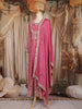 Pink Floral Embroidered Chiffon Anarkali Salwar Suit