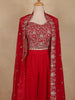 Pink Floral Embroidered Georgette Skirt Top