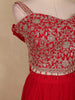 Pink Floral Embroidered Georgette Skirt Top