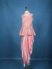 Pink Floral Embroidered Satin Kids Patiala Salwar Suit