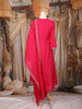 Pink Floral Embroidered Raw Silk Salwar Suit with Matching Dupatta